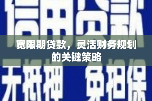 七美宽限期贷款，灵活财务规划的关键策略