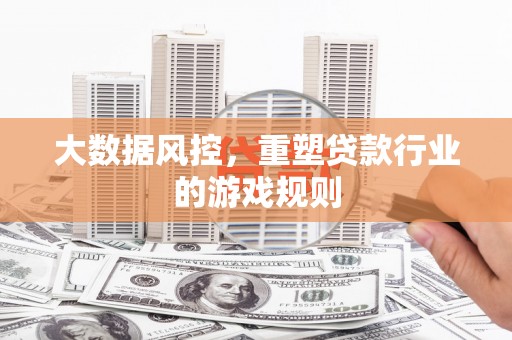七美大数据风控，重塑贷款行业的游戏规则