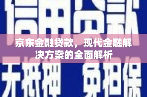 七美京东金融贷款，现代金融解决方案的全面解析