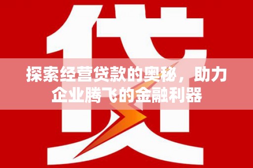 七美探索经营贷款的奥秘，助力企业腾飞的金融利器