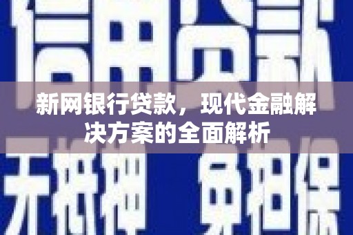 七美新网银行贷款，现代金融解决方案的全面解析
