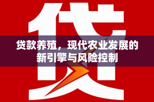 七美贷款养殖，现代农业发展的新引擎与风险控制