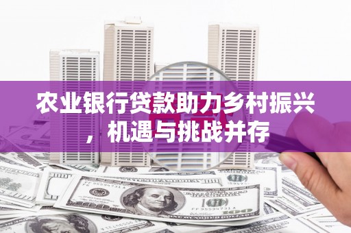 七美农业银行贷款助力乡村振兴，机遇与挑战并存